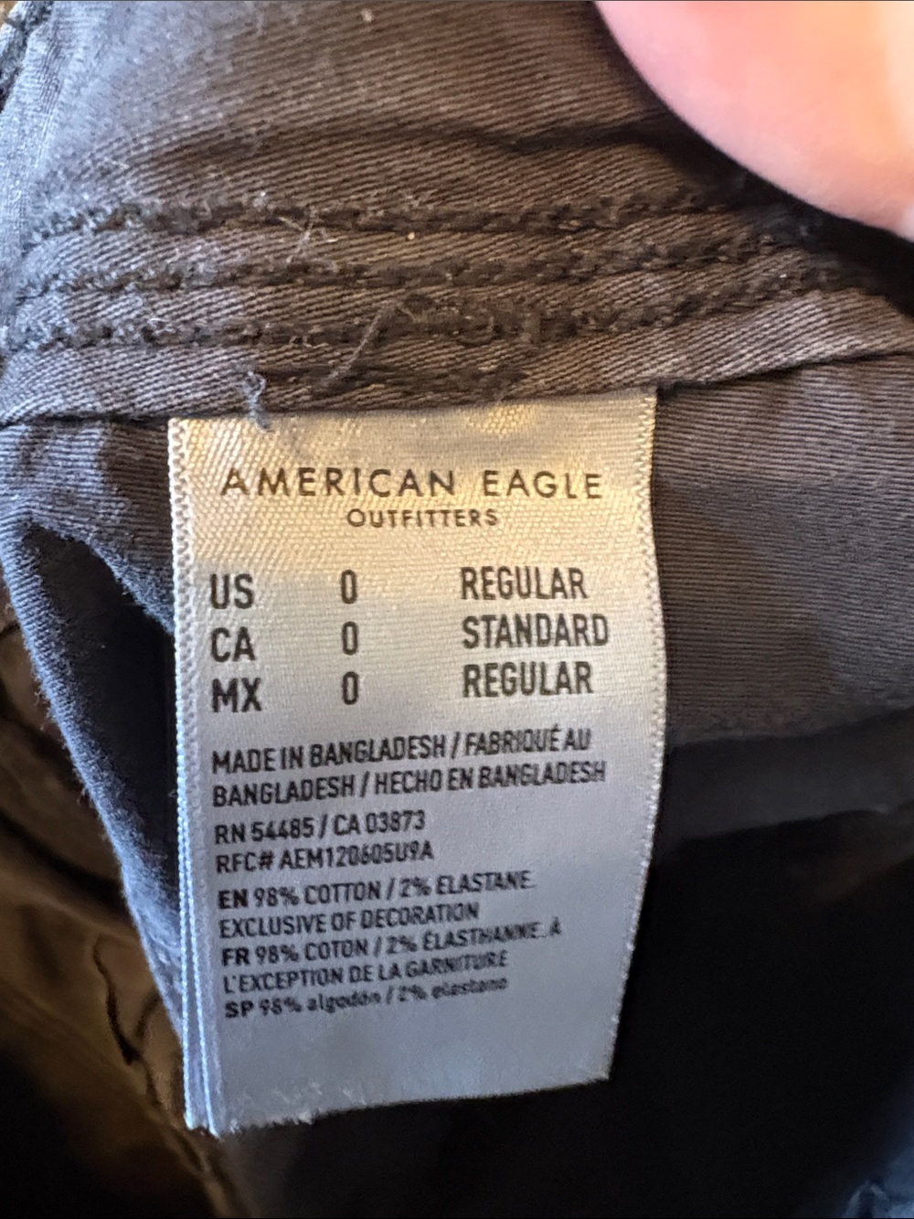 American Eagle Outfitters Black/Gray Cargo Pants size 0 - Picture 5 of 5